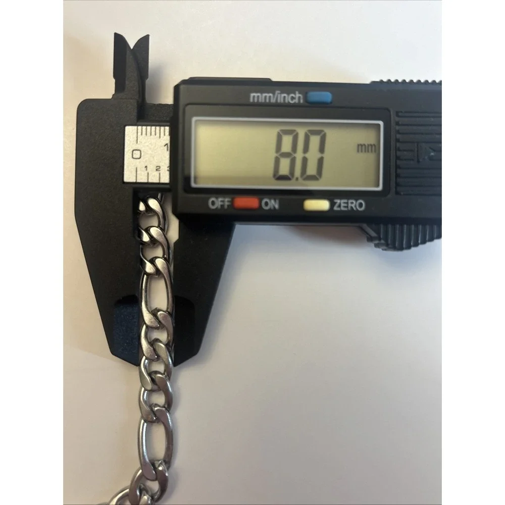 Stainless Steel Figaro Chain Bracelet 9mm 8.5
